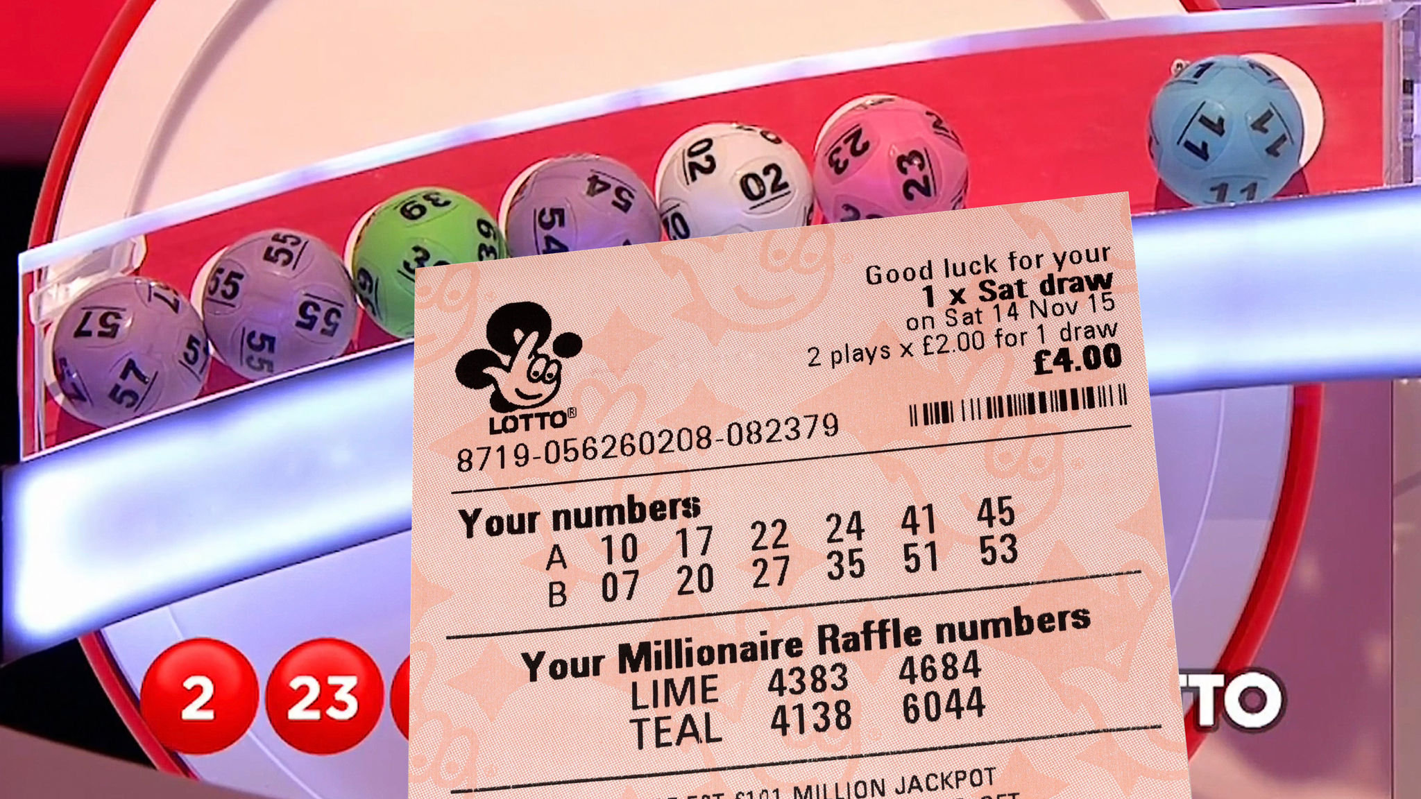 2 lotto numbers prize