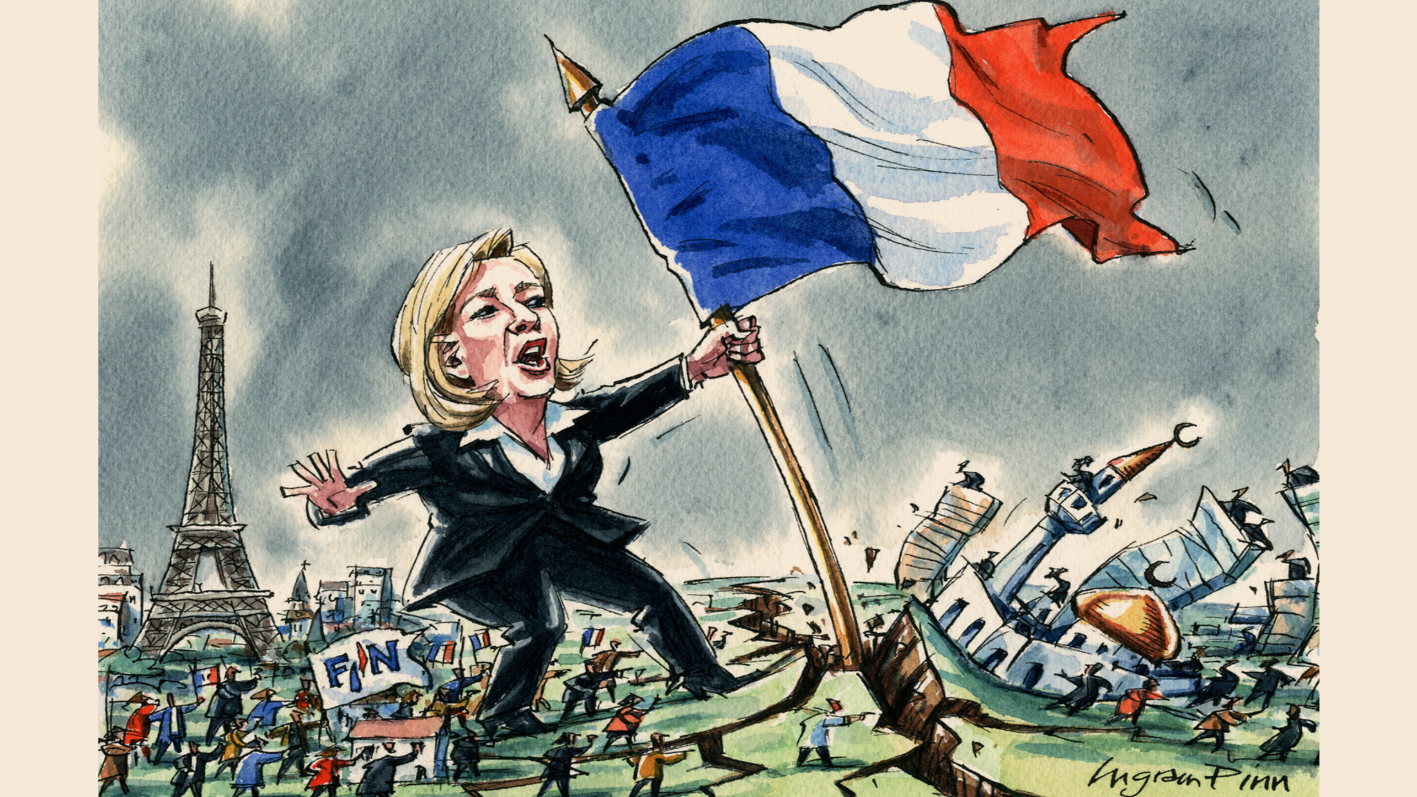 marine le pen caricature