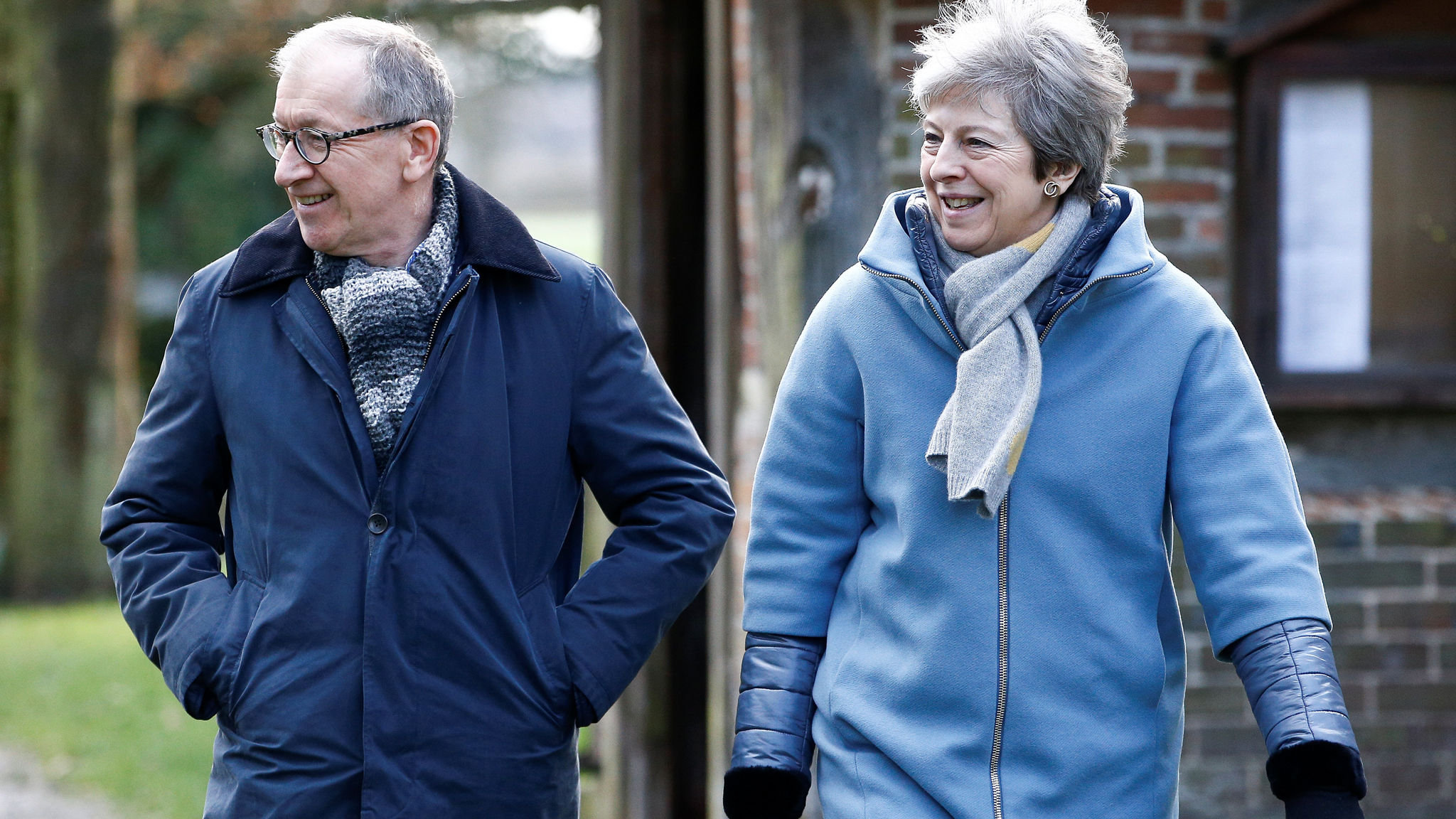 theresa may blue winter coat