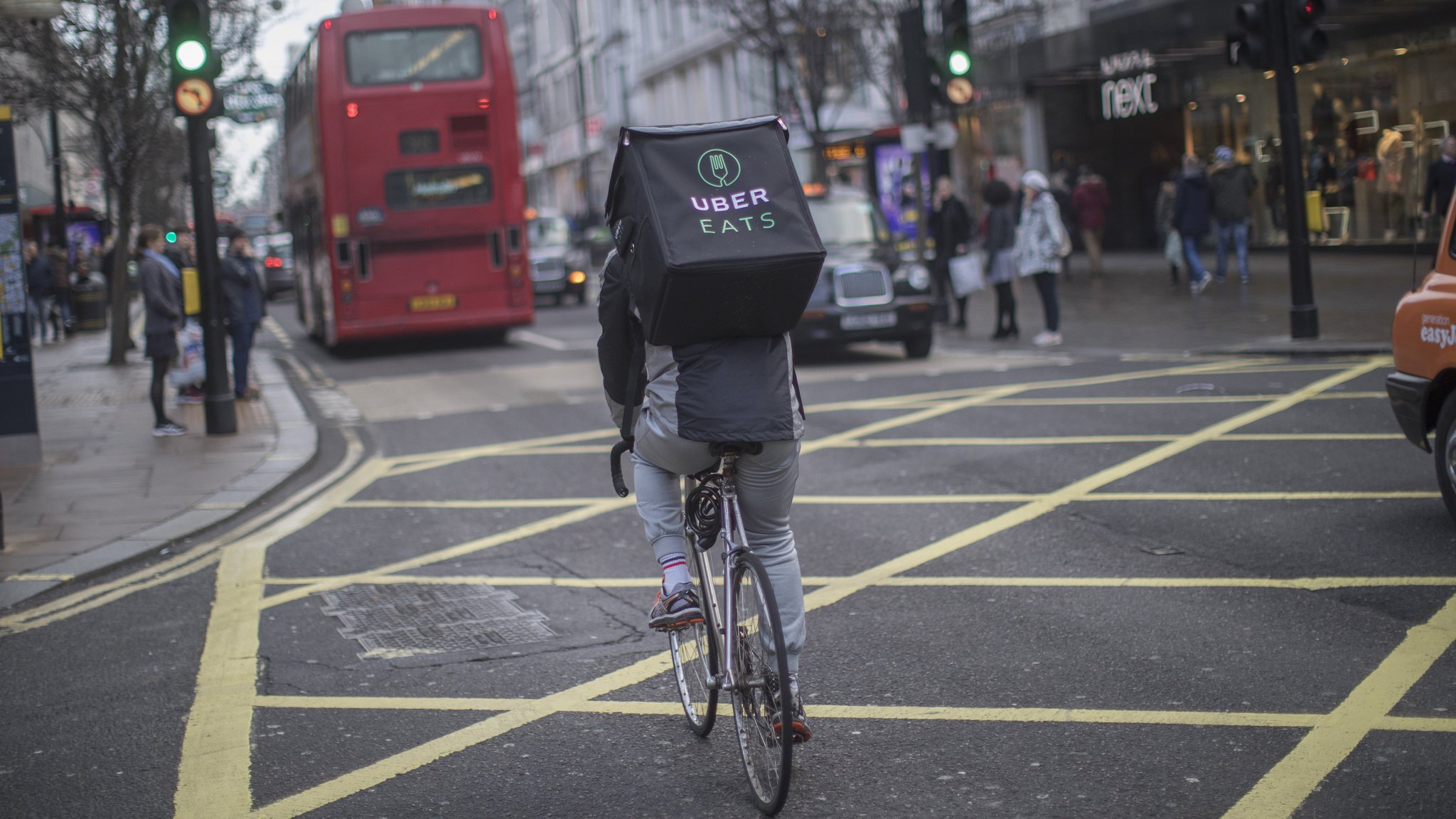 uber eats on a bike